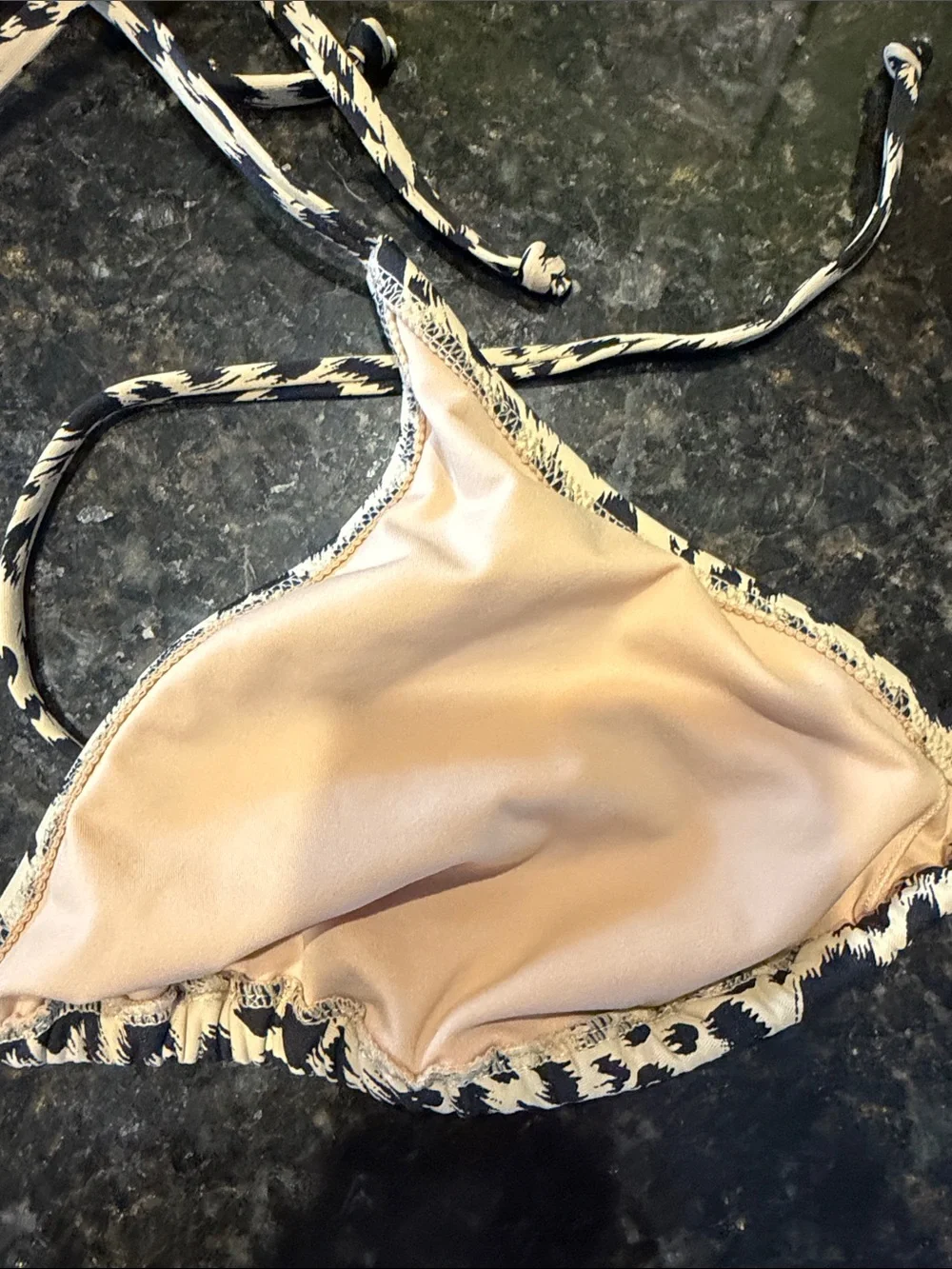 J. Crew Leopard Print Bikini Top in Beige and Black